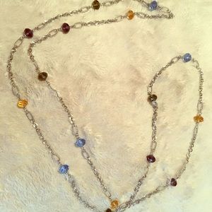 Premier Designs silver stone multicolored necklace